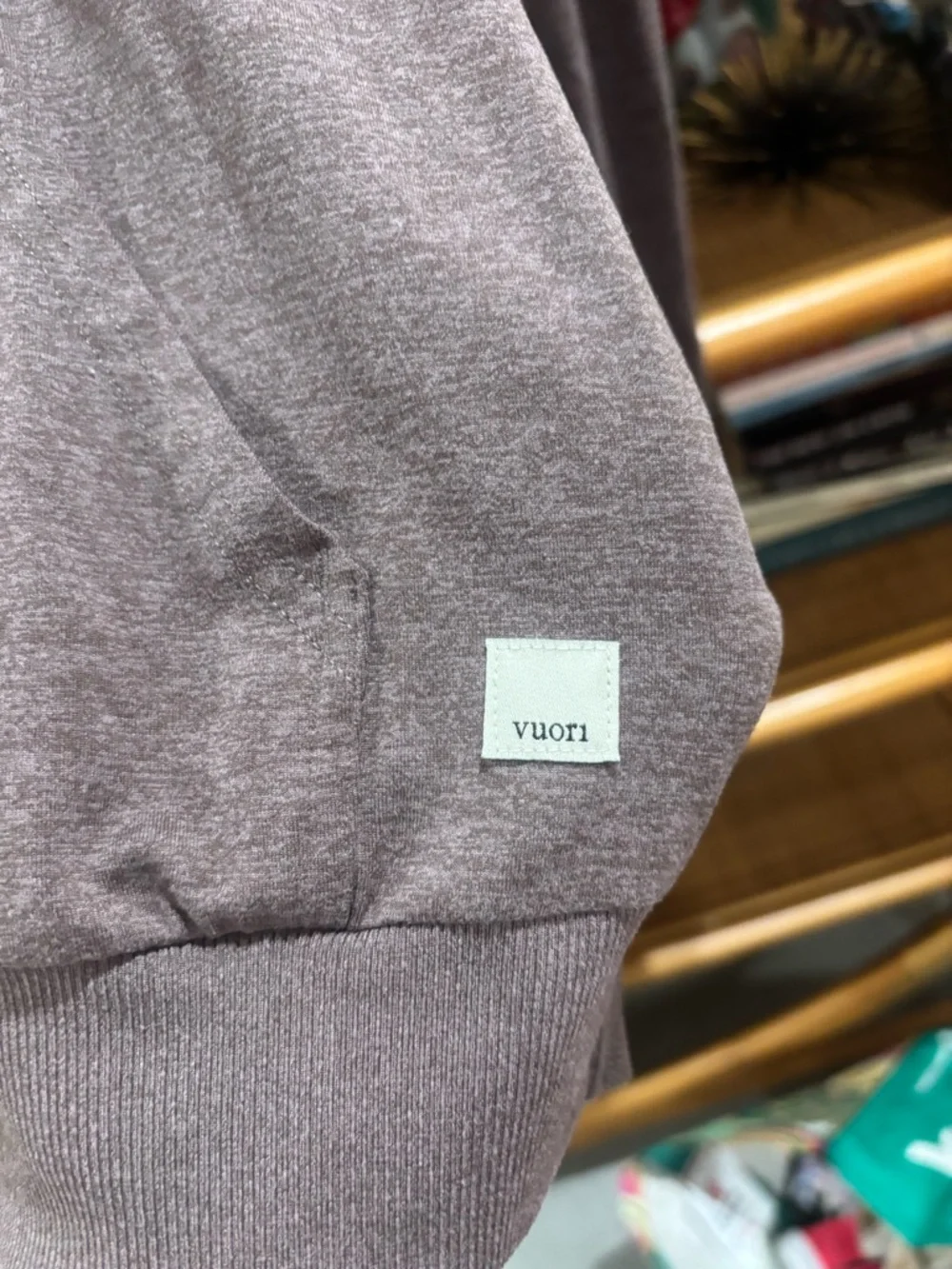 Vuori Women's Hooded Pullover Sweatshirt - Heather Mauve - Picture 2 of 5